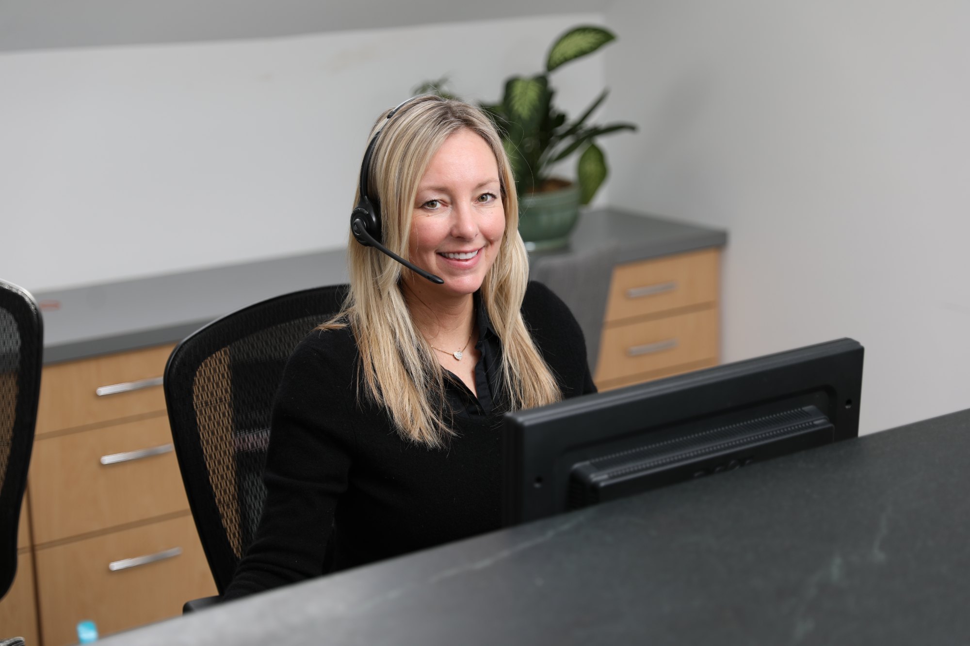 woman smiling during visit