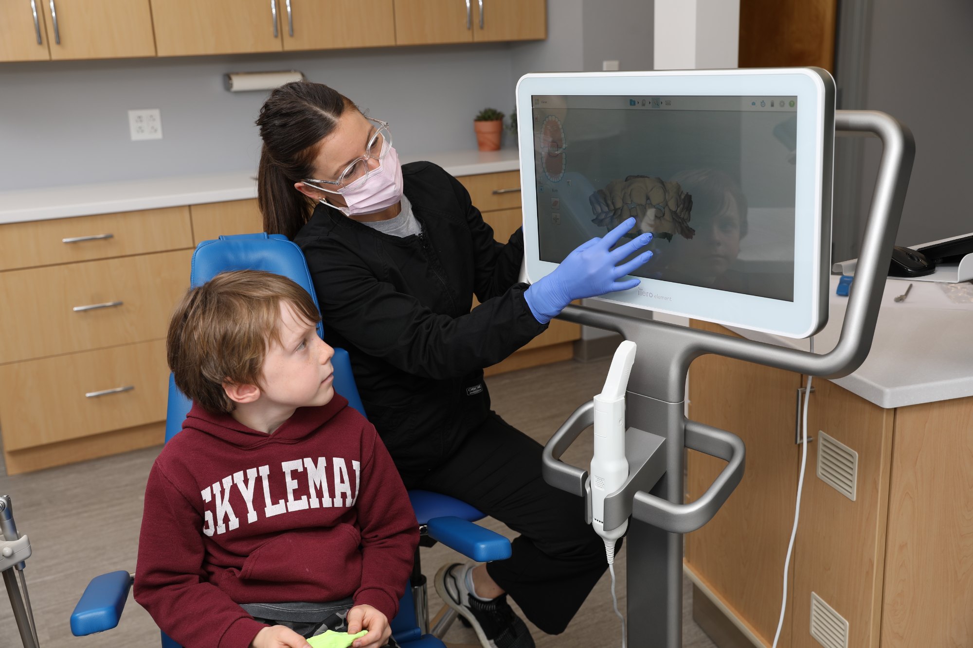 child smiling during visit